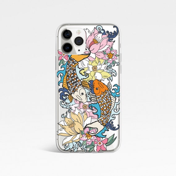 Waterlily Koi iPhone Case Japanese Tattoo Koi Fish Floral