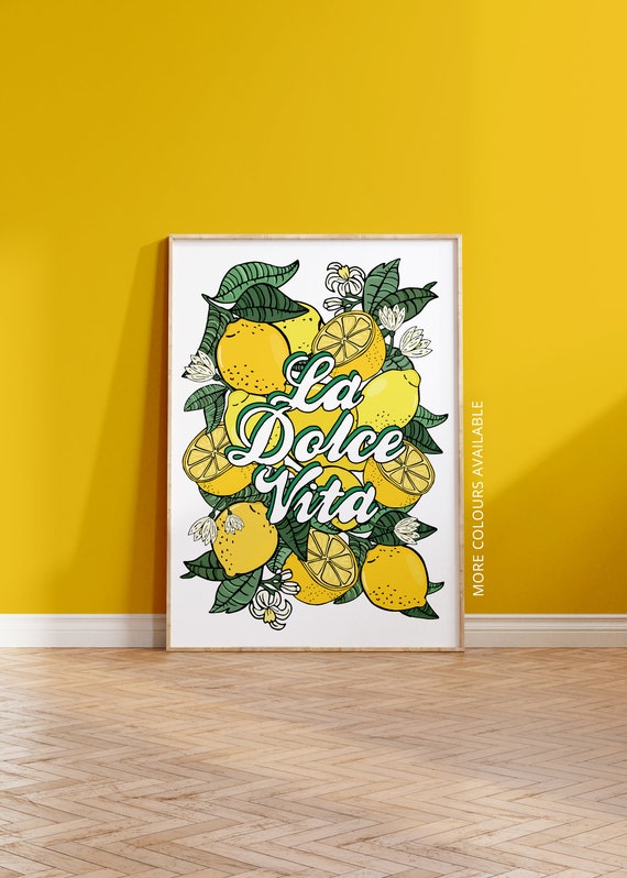 La Dolce Vita Lemons Art Print | Italian Theme | A5 A4 A3