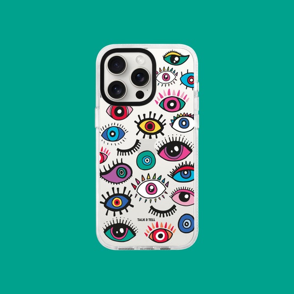 Eye See You iPhone Case | Evil Eye | Boho Theme | Coloured Eyes | Faith | Turkish Greek | iPhone 11, 12, 13, 14, 15, 16, Pro, Plus, Pro Max