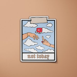 não hoje adesivo de vinil | Dedo médio engraçado | adesivo para laptop | Adesivo de bagagem