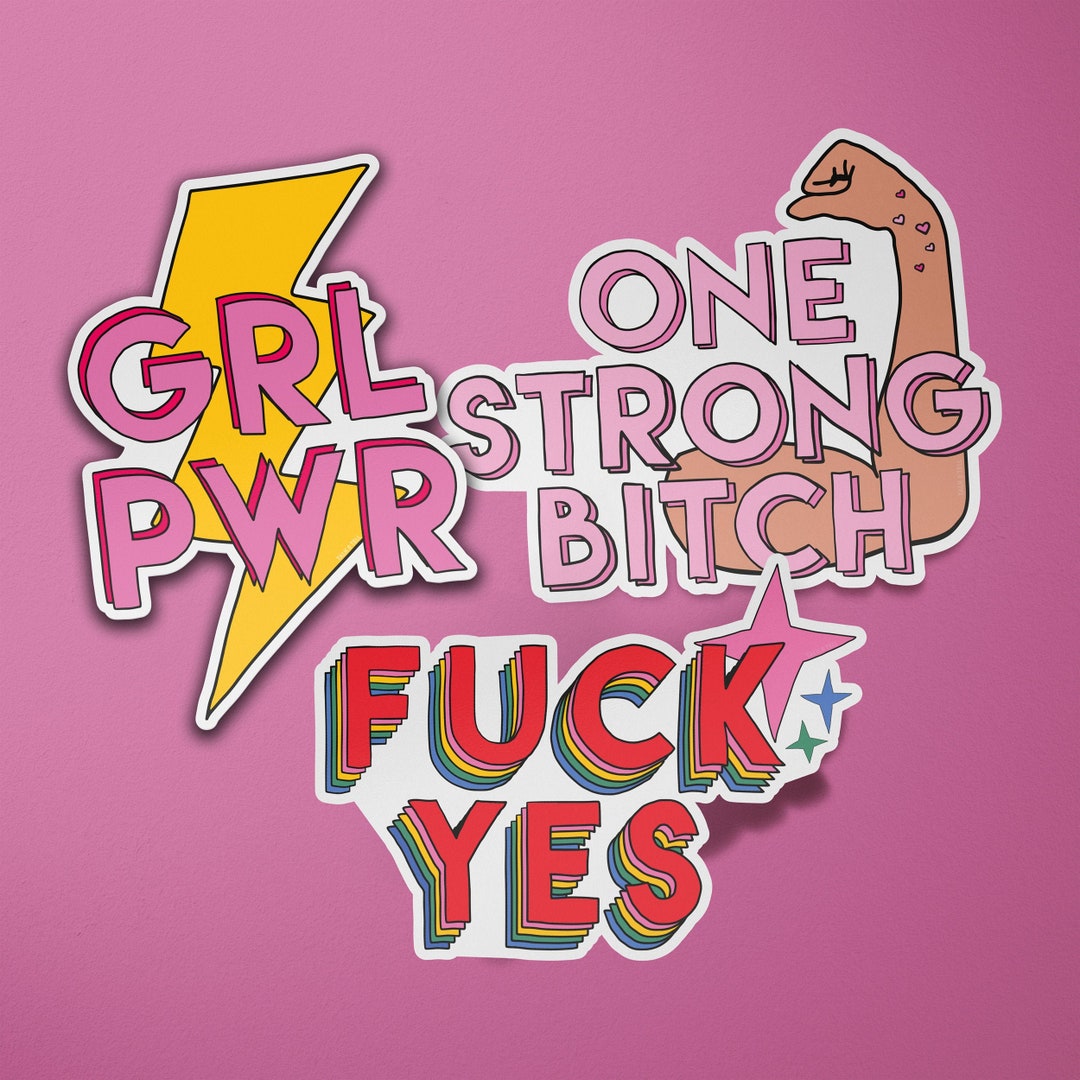 Girl Power Computer Sticker Pack of 3 Feminist Girl Power Vinyl Stickers | Female Empowerment ...