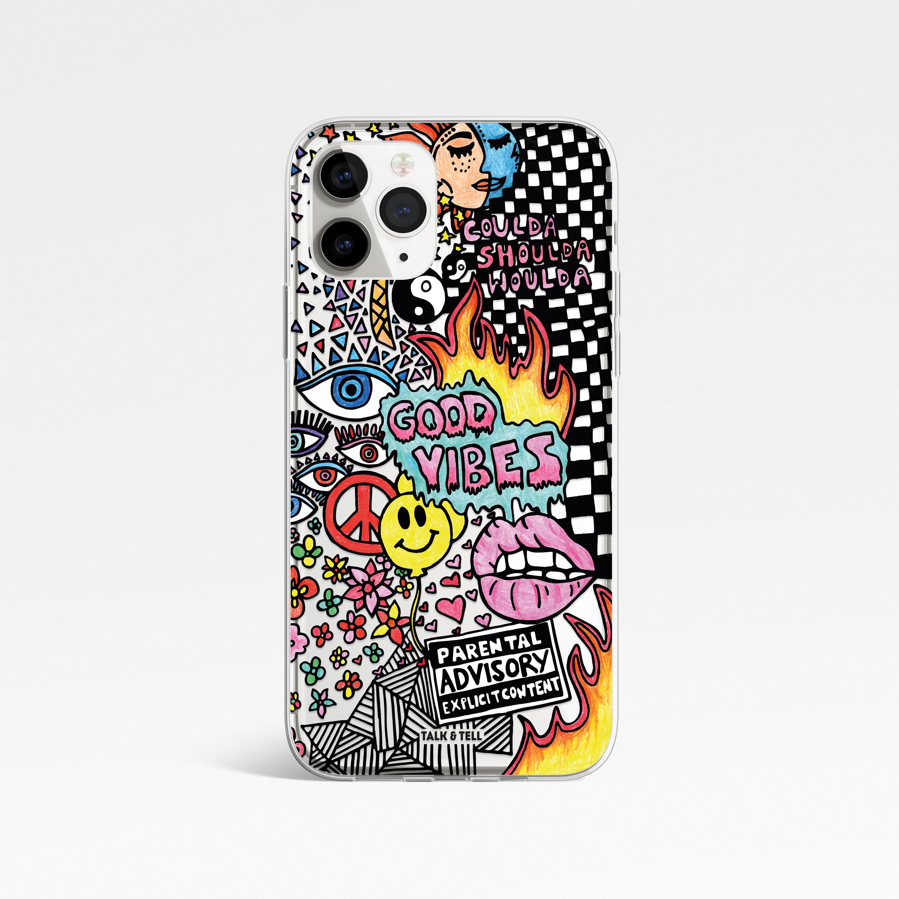Society6 iPhone5用 good vibrations Amazon.com: EYZUTAK Case for iPhone 11, Colorful Retro Oil