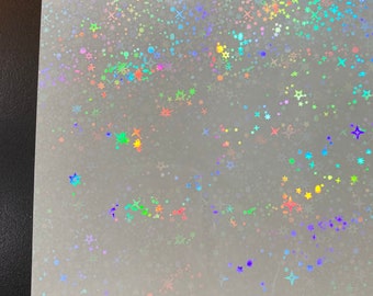 Firework Transparent Self Adhesive Holographic Film Choose Your Quantity or Pattern
