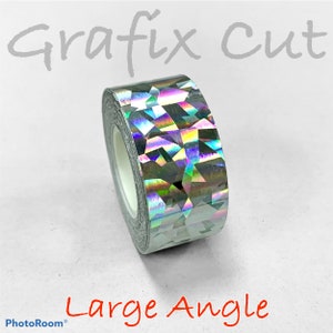 シルバー ラージアングル ホログラフィックテープ、サイズをお選びください、HoloAngle