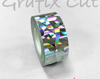 Silver Large Angle Holographic Tape, Choose your size, HoloAngle