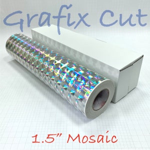 Argento grande mosaico olografico 15 pollici x 15,5 pollici, artigianato e hobby taglio pellicola in vinile