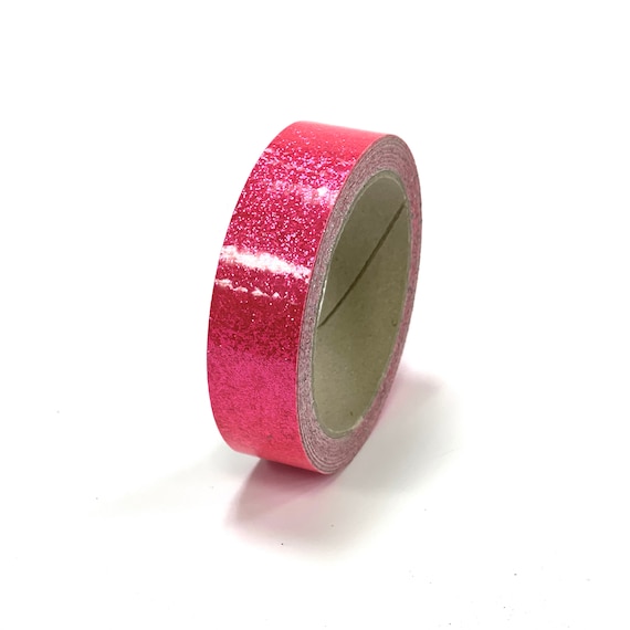 Fluorescent Pink Glitter Tape, Sheet or Roll, High Tack, Choose Your Size 
