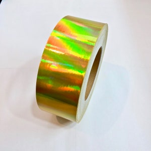 Gold Regenbogen Holographic Vinyl Tape, Selbstklebend, 150 Füße Rolle, Wähle deine Größe