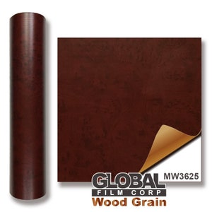 Adhésifs à grain de bois Vinyle - Bois burled rouge MW3625 ( Choisissez votre taille )