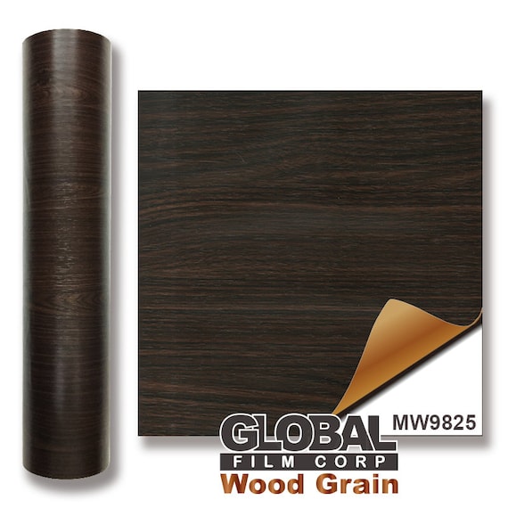 Wood Grain adhesives Vinyl - Dark Oak Wood MW9825 ( Choose Your Size )