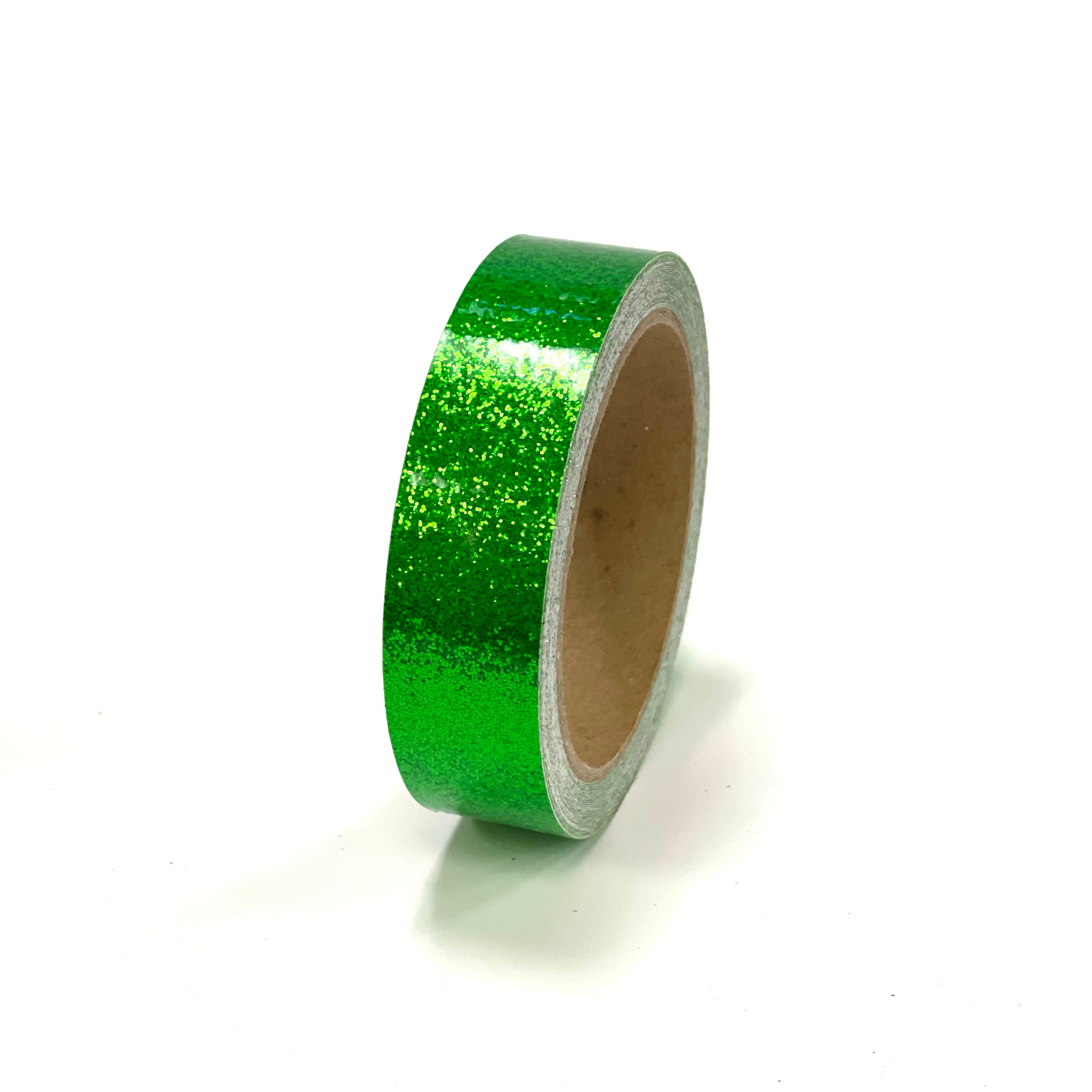 Fluorescent Green Glitter Tape, Sheet or Roll, High Tack, Choose Your Size  