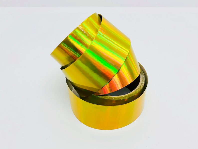 Nastro olografico in vinile arcobaleno dorato, autoadesivi, rotolo da 150 piedi, scegli la tua taglia immagine 3