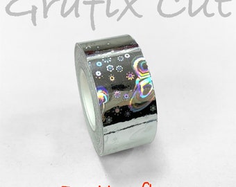 Silver Butterfly Holographic Tape, Choose your size, Holobutterfly