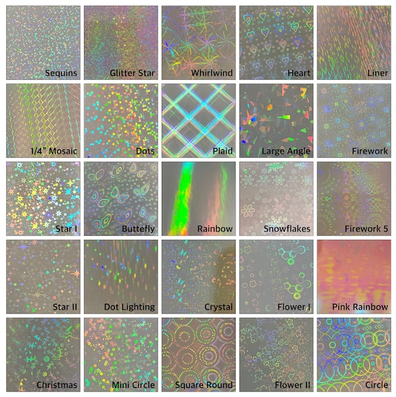 23 Pattern Transparent Holographic Sticker Sheet Set Clear - Etsy