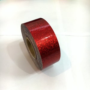 Red Glitter Tape, Sheet or Roll, High Tack, choose your size image 3