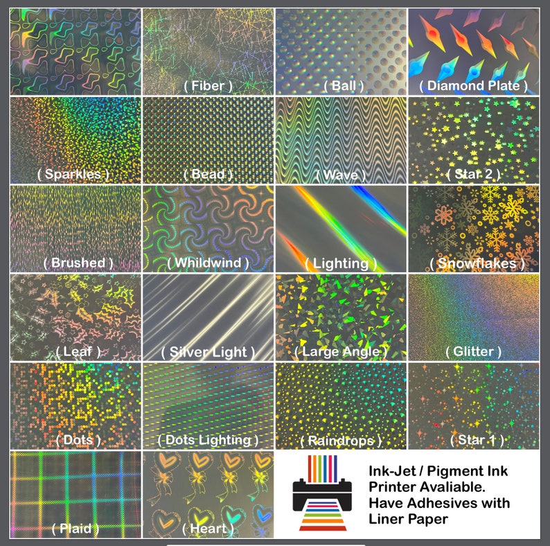 Silver Holographic Sticker Inkjet Printable Sheet Set - Etsy