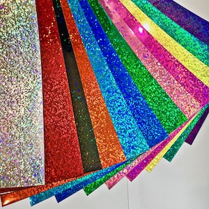 Holografische pailletten Sign Vinyl Sample Pack, 12 vellen, 8" x 12 inch, HoloGlitter