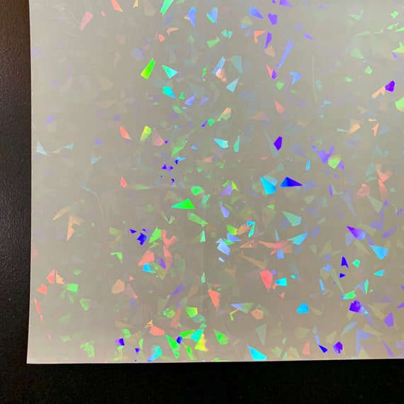 Cracked Glass Holographic Transparent Self Adhesive Film Large Sheet  Different Sizes Available for Scrapbooking Buttons Prints 