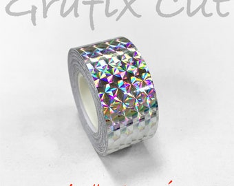 Silver 1/4” Mosaic Holographic Tape, Choose your size, HoloMosaic