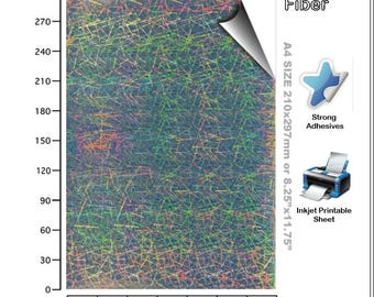 Rainbow Holographic Vinyl Stickers, Inkjet Printable Decals (A4/A5 Size)-Fiber