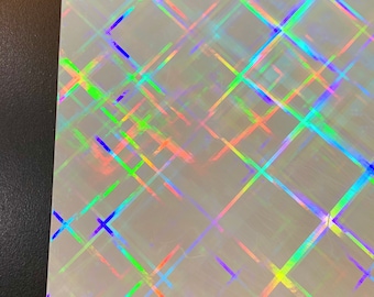 Plaid Transparent Self Adhesive Holographic Film | Choose Your Quantity or Pattern |