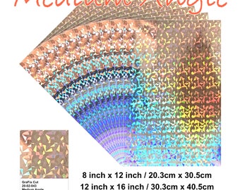 Silver Medium Angle Holographic Film, With Adhesives, 8”x12” / 12” x 16” Sheet