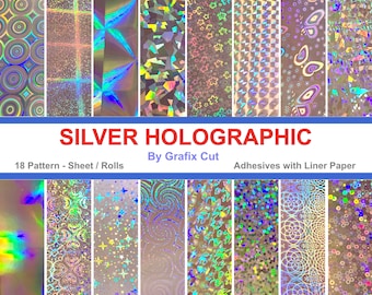 Silver Holographic Film Sample Set, 15 sheet ( 15 Difference Pattern )