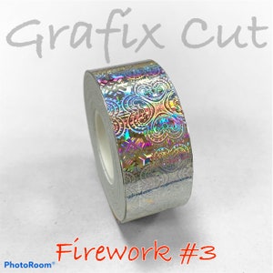 Taśma holograficzna Silver Firework #3, Wybierz swój rozmiar, HoloFirework