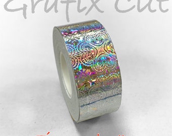 Silver Firework #3 Holographic Tape, Choose your size, HoloFirework