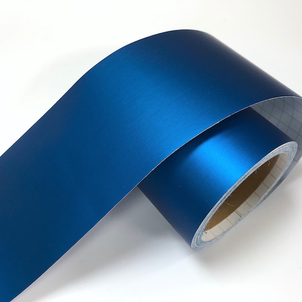 Ruban de vinyle de couleur bleu métal, autocollants. Choisissez votre taille