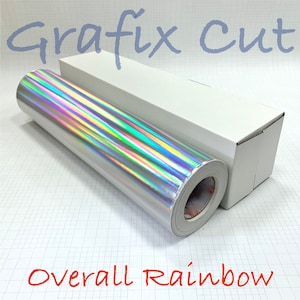 Silver Rainbow Holografisch 30,5 cm x 1,5 cm, zum Basteln & Hobby Schneiden Vinyl Film,