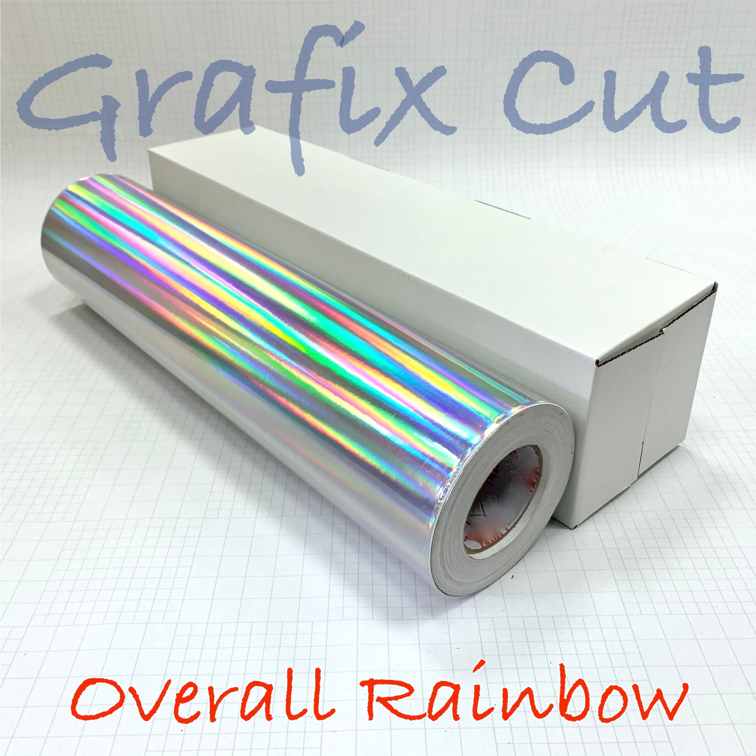 Holographic Glossy Rainbow Silver Adhesive Craft Vinyl 12 inch x 6 Feet,Silver Vinyl