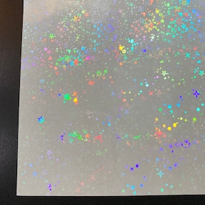 Stern I Transparente selbstklebende holografische Folie | Wählen Sie Ihre Menge oder Muster |