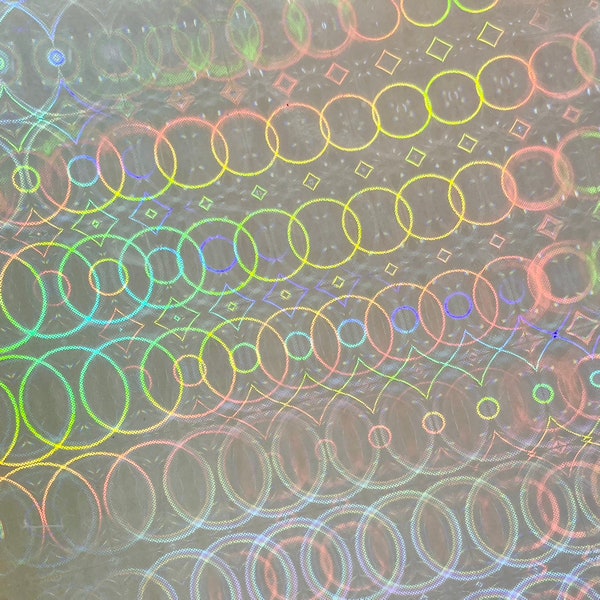 Kreis Transparent Selbstklebende Holografische Folie | Wählen Sie Ihre Menge oder Muster |