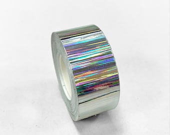 Silver Liner Holographic Tape, Choose your size, HoloMosaic