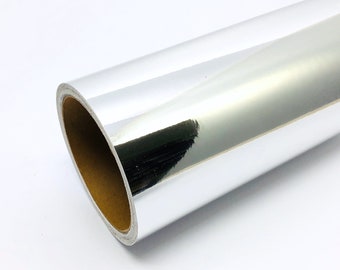 Metallic Silver Self Adhesive Sign Vinyl Film 24&quot; width