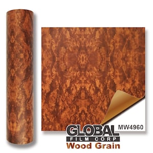 Wood Grain Adhesives Vinyl - Brown Burled Wood MW4960 ( Choose Your Size )