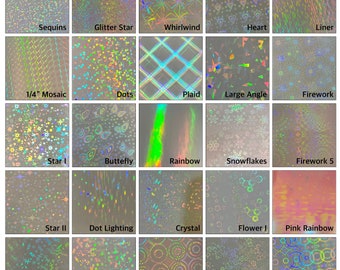 A3 Transparent Self Adhesive Holographic Film 50 Sheet  | Choose Your Pattern