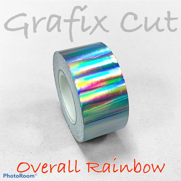 Silver Rainbow Oil slick Overall Tape, Choose your Size, OilSlick, Shimmer