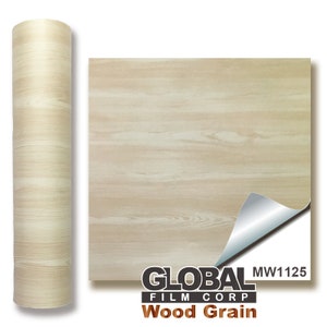 Wood Grain adhesives Vinyl - White Wood MW1125 ( Choose Your Size )