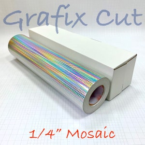 Silber 1/4 "Mosaik holographisch 30,5 cm x 1,2 m, Handwerk & Hobby Schneiden Vinylfolie."