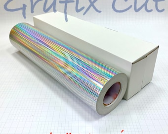 Silver 1/4" Mosaic Holographic 12 inch x 4 feet, Craft & hobby Cutting Vinyl Film