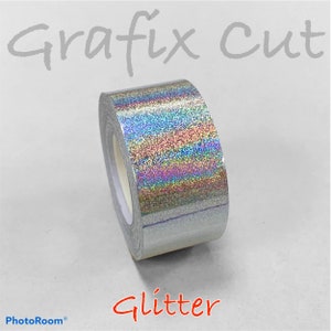 Taśma holograficzna z brokatem srebrnym, Wybierz swój rozmiar, HoloGlitter
