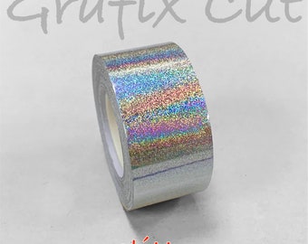 Silver Glitter Holographic Tape, Choose your size, HoloGlitter