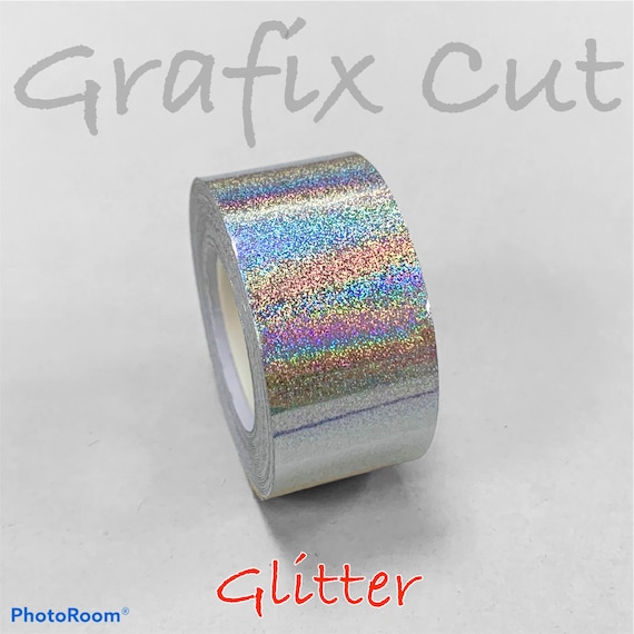 Silver Glitter Holographic Tape, Choose Your Size, Hologlitter 