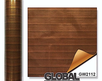 Gloss Wood Grain Adhesives Vinyl - Golden Wood GW2112 ( Choose Your Size )