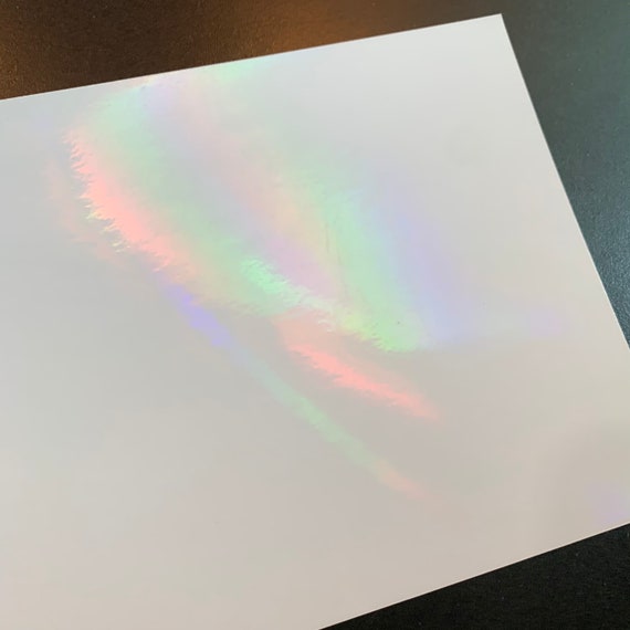 24 Sheets Holographic Laminate Sheets, Holographic Sticker Paper, Nonprintable Clear Vinyl Overlay for Cricut, Stickers, Cards, Pictures, Photos