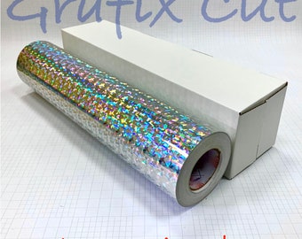 Silber Großer Winkel Holographic 12 Zoll x 4 Fuß, Handwerk & Hobby Schneiden Vinyl Film