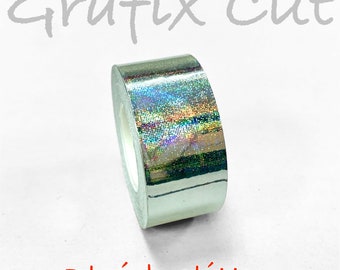 Silver Plaid Glitter Holographic Tape, Choose your size, HoloPlaidGlitter