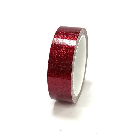 Red Glitter Tape, Sheet or Roll, High Tack, Choose Your Size 